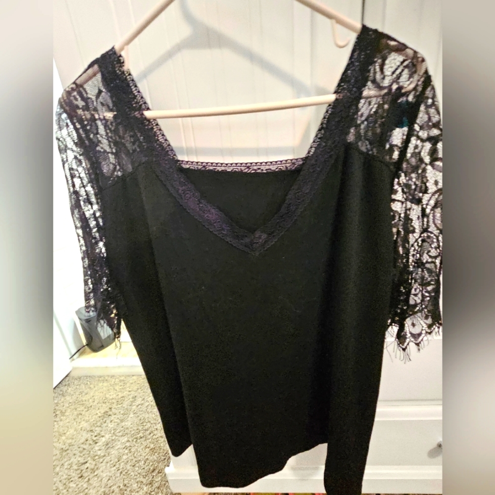 Black lace t shirt